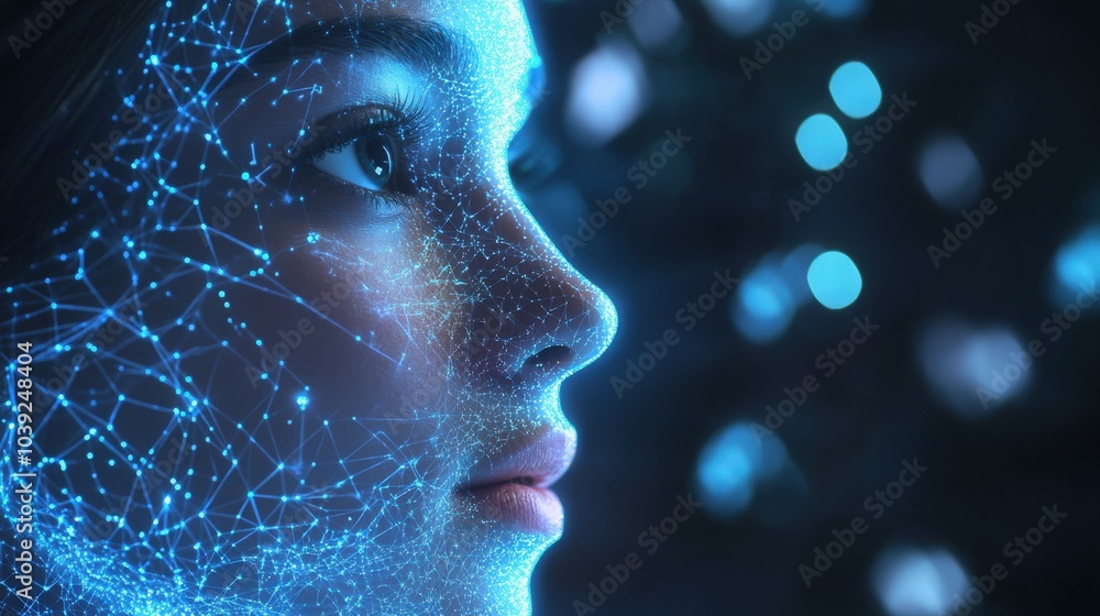 Poster a futuristic vision of communication where digital avatars, neural networks, and holographic interfa