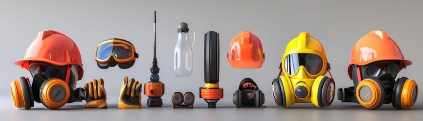 Showcase the value of safety equipment with lifelike 3D models of personal protective gear and devices
