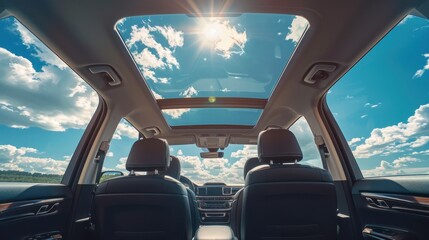 Fototapeta premium Sunroof View of a Car