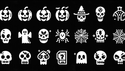 Halloween day icon set