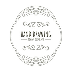 Hand-drawing vintage frames. - Vector.