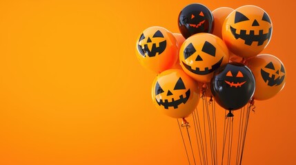 Naklejka premium Jack-o'-lantern balloons for Halloween