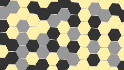 Abstract Hexagon Pattern in Pastel Colors. Abstract Hexagon Pattern in grey and Yellow