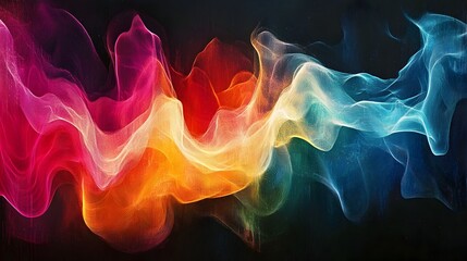 Obraz premium Captivating Colorful Abstract Sound Waves Flowing with Dynamic Energy and Vibrant Visuals