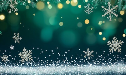 Christmas background with glitter snowflakes, Generative AI