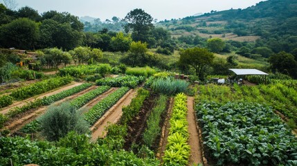 An agroecology project using permaculture principles, with mixed farming systems that support biodiversity, soil health, and sustainable food production