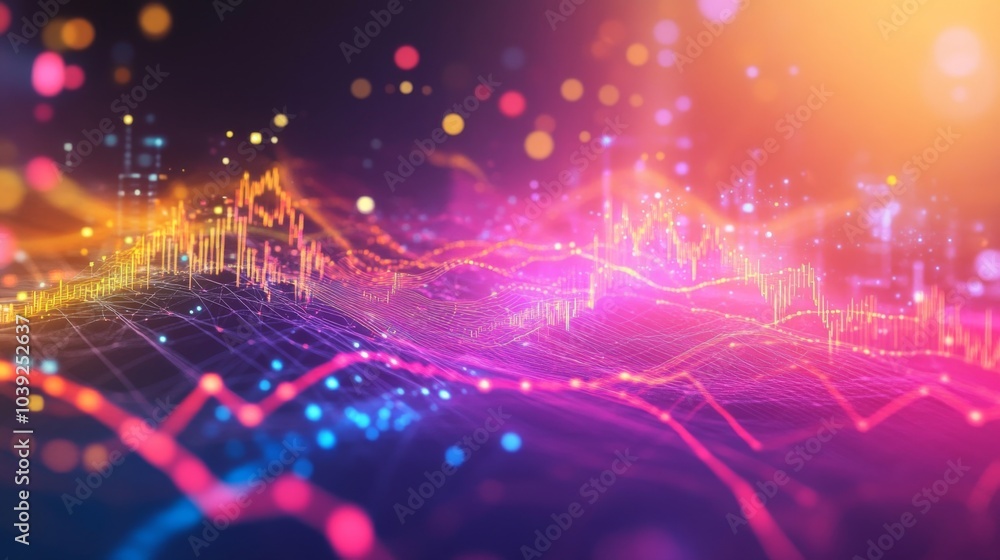 Poster vibrant abstract data visualization background