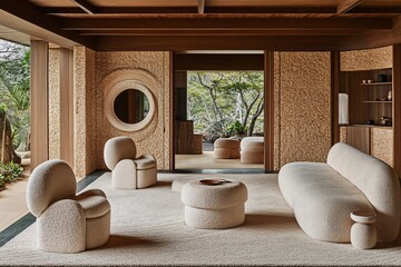 Modern Interior Design with Open Plan Living Room and Stylish Furniture