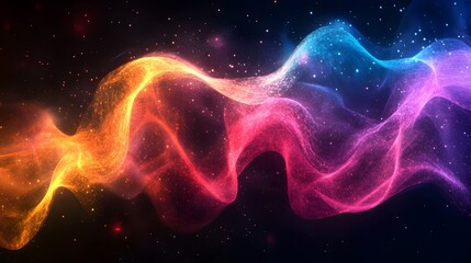 Fototapeta premium Vibrant Energetic Abstract Colorful Sound Waves Fractal Digital Art Design