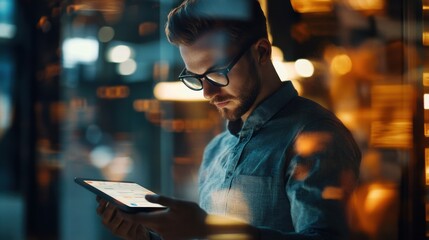 An entrepreneur managing multiple business ventures and projects using project management apps on a tablet in a dynamic startup environment, Modern lifestyle scene, Entrepreneurial multitasking style