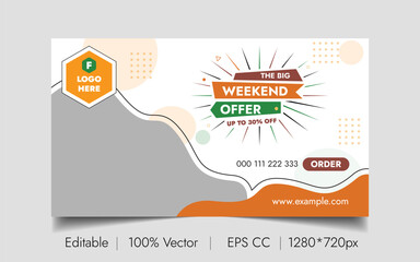 Creative Food YouTube Thumbnail Design Vector Template