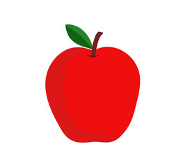 Apple on white background. Red apple icon. Apple fruit for healthy. Vector illustration
