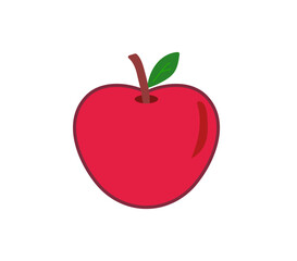 Apple on white background. Red apple icon. Apple fruit for healthy. Vector illustration