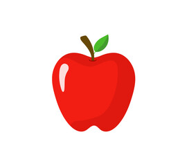 Apple on white background. Red apple icon. Apple fruit for healthy. Vector illustration