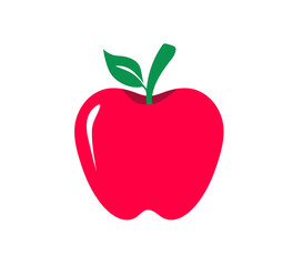 Apple on white background. Red apple icon. Apple fruit for healthy. Vector illustration