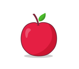Apple on white background. Red apple icon. Apple fruit for healthy. Vector illustration