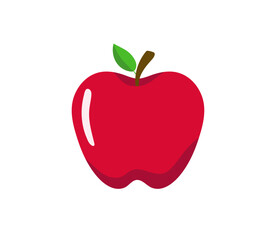 Apple on white background. Red apple icon. Apple fruit for healthy. Vector illustration
