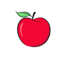 Apple on white background. Red apple icon. Apple fruit for healthy. Vector illustration