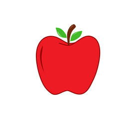 Apple on white background. Red apple icon. Apple fruit for healthy. Vector illustration