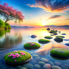 sunset, sky, water, sea, landscape, lake, sunrise, sun, nature, clouds, beach, cloud, blue, ocean, river, horizon, dusk, evening, reflection, beautiful, calm, sunlight, light, twilight, summer