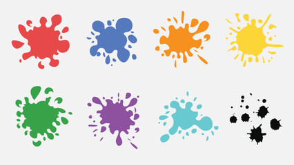 set pack of paint water splash vector illustrations