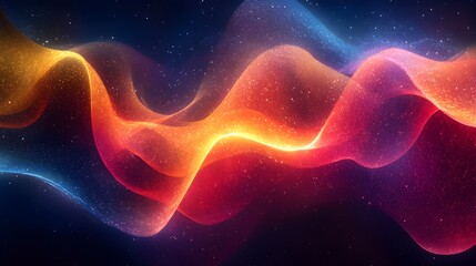 Fototapeta premium Mesmerizing Waves of Vibrant Colorful Lights and Digital Fluid Patterns in Abstract Motion Art