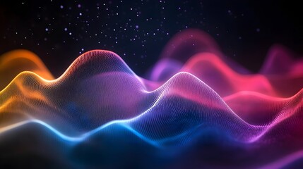 Fototapeta premium Vibrant Colorful Abstract Sound Waves Fluid Motion Digital Art Design