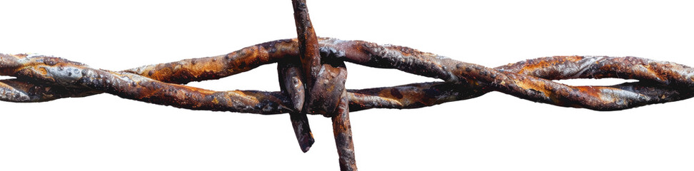 Rusty barbed wire close-up