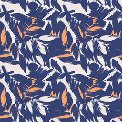 Blue Abstract Floral Seamless Pattern Design