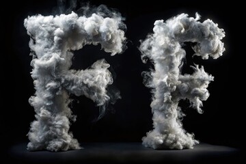 Captivating ethereal white smoke forms the letters F, G, H, I, J, perfect for artistic and creative design projects. Ignite inspiration and evoke imagination effortlessly.