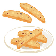 皿に盛られたビスコッティセット