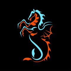 ILLUSTRATION 145 ABSTRACT VECTOR ART OF HIPPOCAMPUS