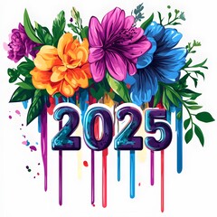 Obraz premium a colorful picture of flowers and a watercolor painting of flowers.