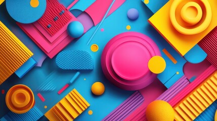 Obraz premium Dynamic Harmony: A Fusion of 2D and 3D Worlds