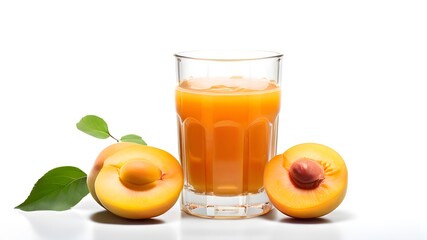 Fototapeta premium Glasse of healthy and refreshing homemade juice made from peaches. Health and wellness concept. 