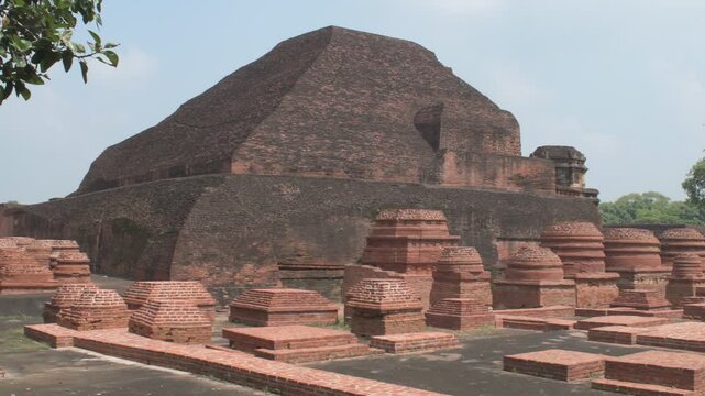 ruins of nalanda university at rajgir, bihar, india, a renowned, preserved heritage archeological site