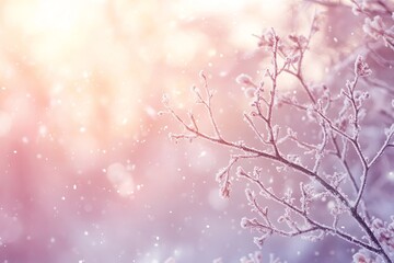 illustration of trees with pastel colors at winter, vector background