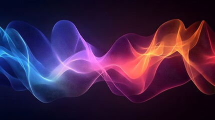 Obraz premium Captivating Waves of Colorful Abstract Sound and Digital Energy Flows