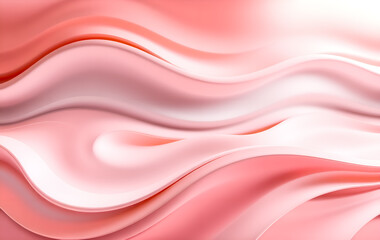 Fototapeta premium Abstract background featuring flowing undulating waves in shades of pinkish orange The smooth glossy texture creates a dynamic and elegant aesthetic perfect for modern designs
