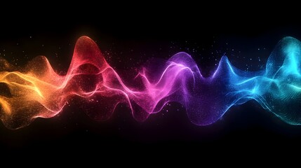 Fototapeta premium Vibrant Colorful Sound Waves Flowing with Captivating Digital Art Visuals