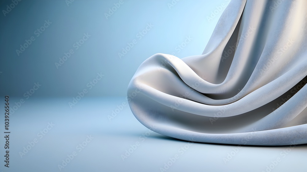 Poster elegant 3d fabric texture with soft subtle folds in a light gray color palette minimalistic and soph