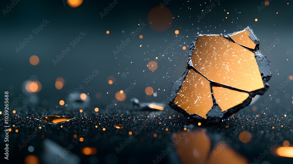Aufkleber reflective and shattered 3d glass texture with soft lighting abstract and edgy digital artwork for u