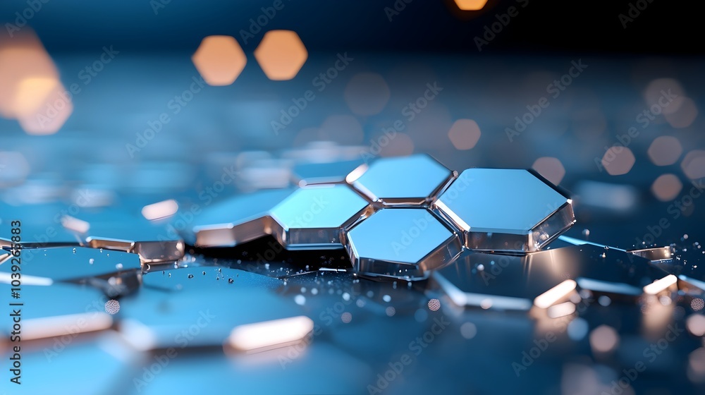 Aufkleber captivating 3d polygonal texture with sharp geometric forms and a sleek metallic finish this futuris