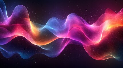 Obraz premium Vibrant Colorful Abstract Sound Wave Digital with Futuristic Gradient Glow