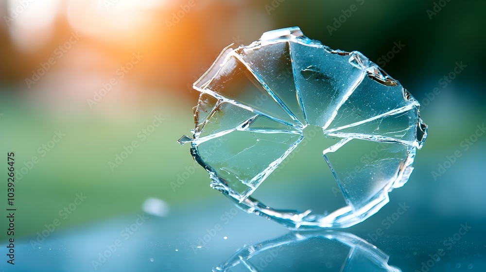 Poster frosted 3d glass texture with intricate crack details and soft highlights abstract and modern design