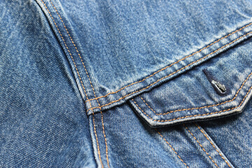 Fototapeta premium pocket of blue denim texture background, jean fashion style