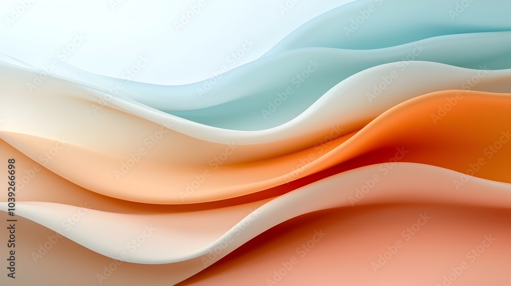 Poster mesmerizing smooth and flowing pastel 3d wave texture with gentle gradients and soft curves for eleg