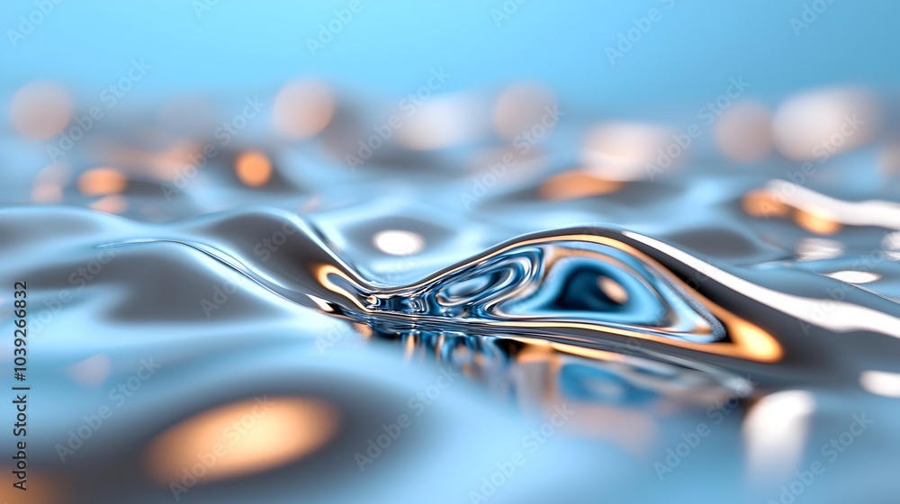 Poster reflective futuristic chrome texture with sharp highlights and curved surfaces sleek metallic and gl