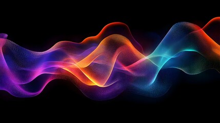 Obraz premium Vibrant Colorful Abstract Sound Waves Digital Art Design