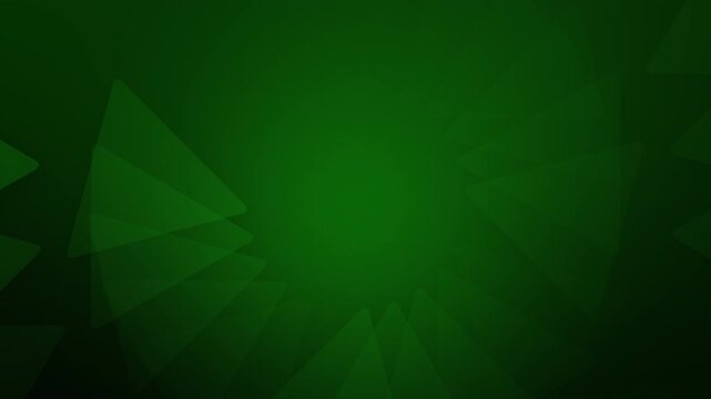Abstract dark green tech motion background with triangle polygon shapes, seamless looping